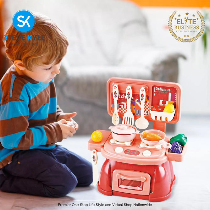 Kids Mini Kitchen Cookware Accessories Cooking Stove Kitchen Play Set Toys Best Gift