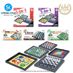 Steve Kyle Magnetic Travel Board Games Snake Ladder Flying Chess Checker Game Toys For Kids-Adult