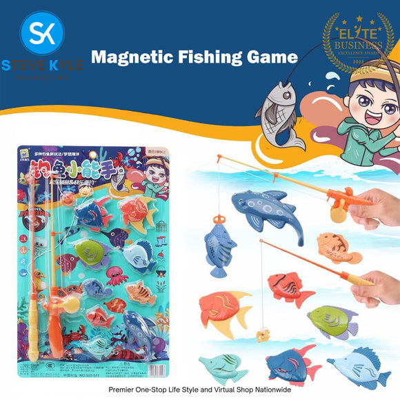 Children Magnetic Fishing Parent-child interactive Toys Game Kids 1 Rod 9 3D Fish Baby Bath Toys