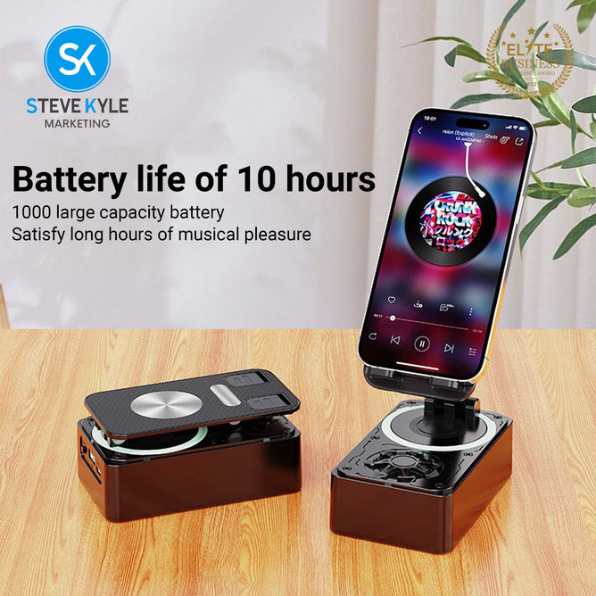 3-in-1 Portable Wireless Bluetooth Speaker with Wireless Mini Microphone