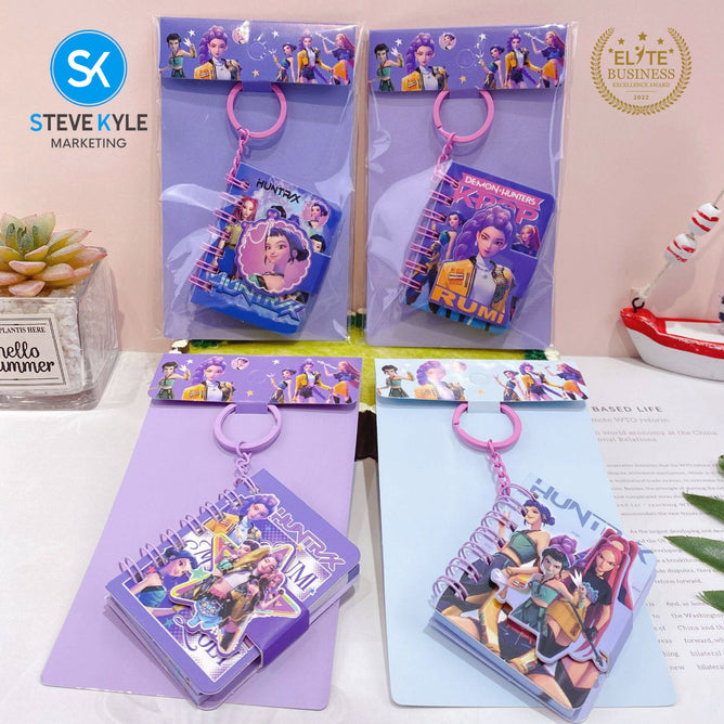 Steve Kyle Colorful Girl Boy Group Theme 55-Page Mini Book Keychain Pendant Random Design For Bag Accessories