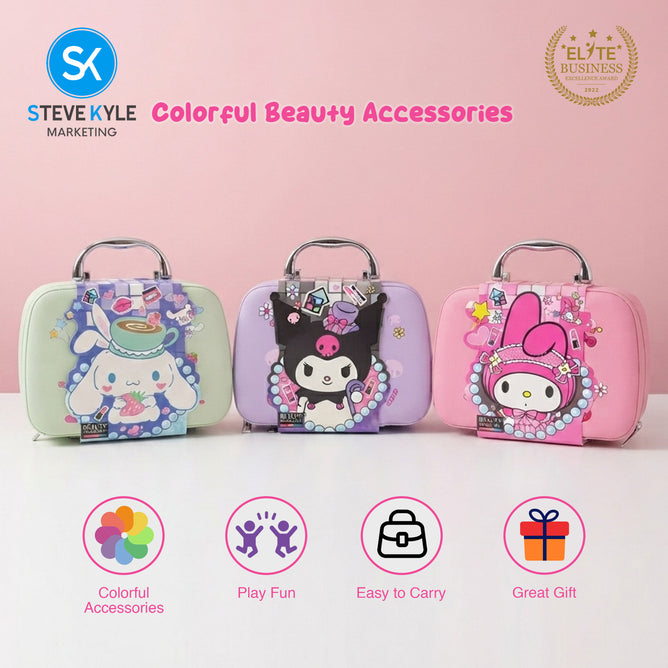 Steve Kyle Washable Girls Makeup Set with Cosmetic Handbag Gift Toy for Kids