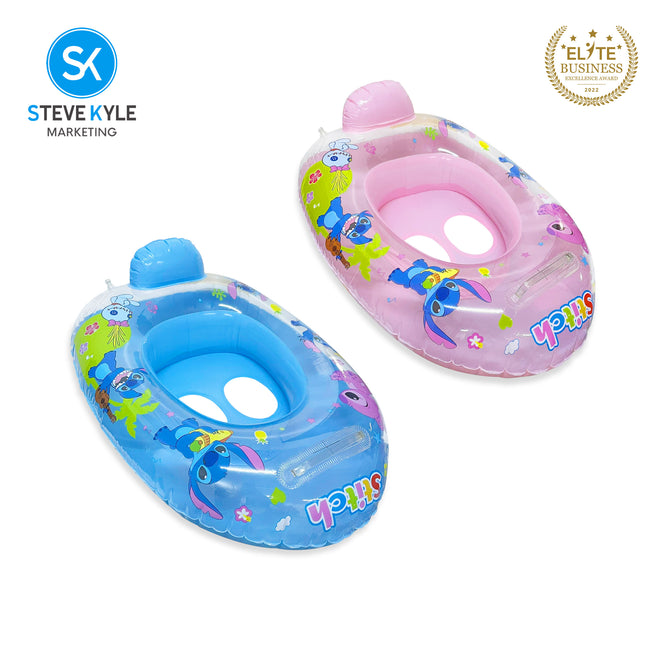 Steve Kyle Inflatable Baby Seat Float With Handle Cartoon Character Swimming Boat