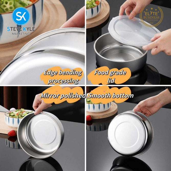 Steve Kyle Five Pieces Modern Food Warmer Set With Inner Lid Heatable Kitchen Storage Bowls