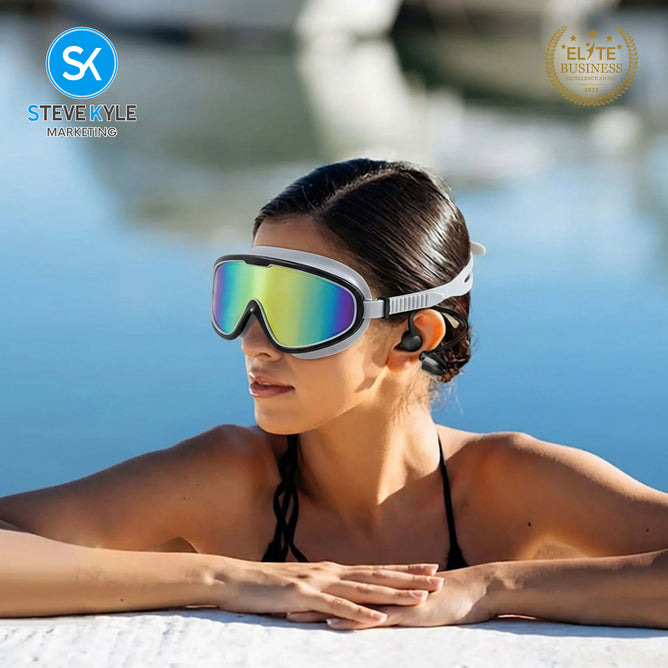 Steve Kyle Large Frame Mirror With Integrated Earplugs Anti-Fog Swimming Goggles