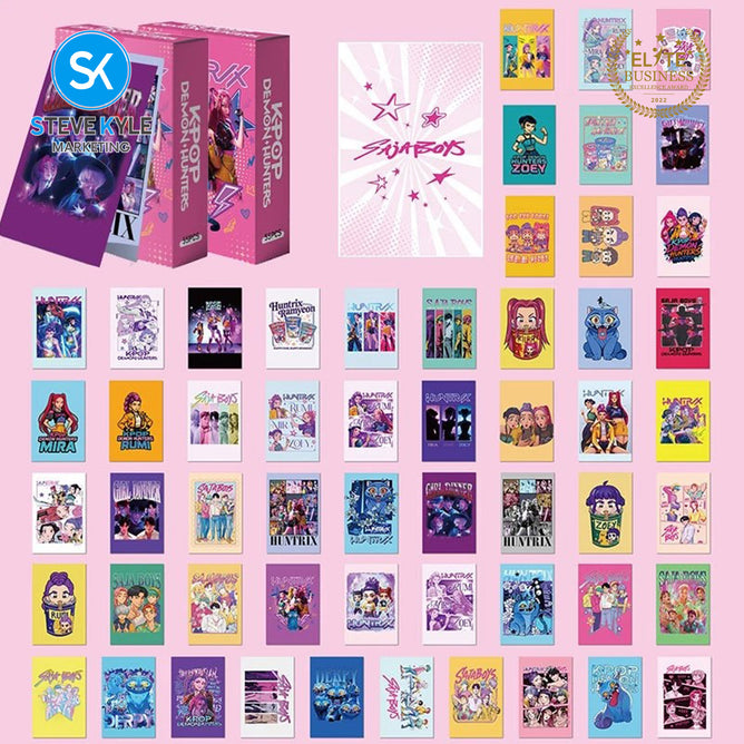 Steve Kyle Colorful Girl Boy Group Theme Mystery Egg Toy Blind Box 55 Random Collection Cards For Prize Party Giveaways
