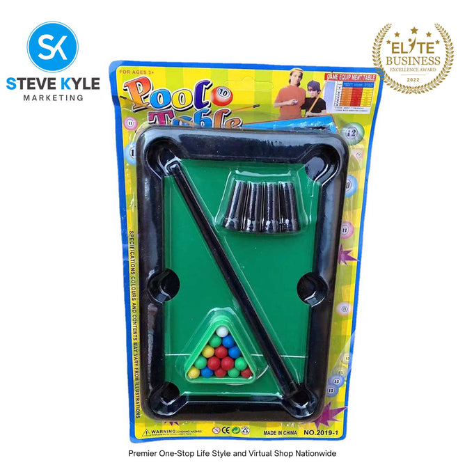 Billiard Ball Snooker Pool Table Top Game Set Kids Toy