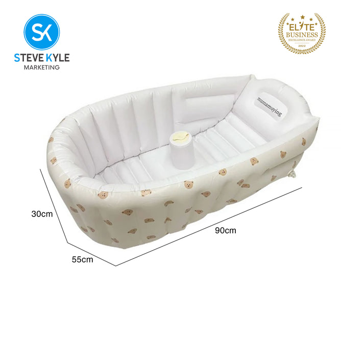 Steve Kyle Inflatable Baby Bathtub With Cartoon Print Baby Shower Pool For Garden Outdoor