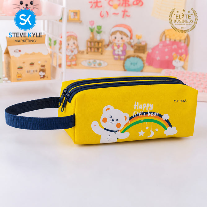 Cute Korean Pencil Cases for Girls Kids Stationery Gift School Supplies Organizer Anime Cartoon Zipper Handbag Pencil Box