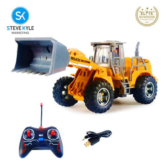 Steve Kyle Battery-Operated RC Construction Equipment Vehicle Collection-Excavator & Loader Truck Toy for Kids