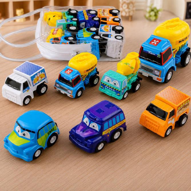 6 Pieces Pull Back Cartoons Mini Cars Racing Toys best Gift For Children