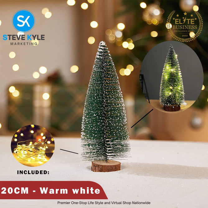 Mini Christmas Tree Tabletop Decorations Tree With LED Light Artificial Cedar Pine for Holiday