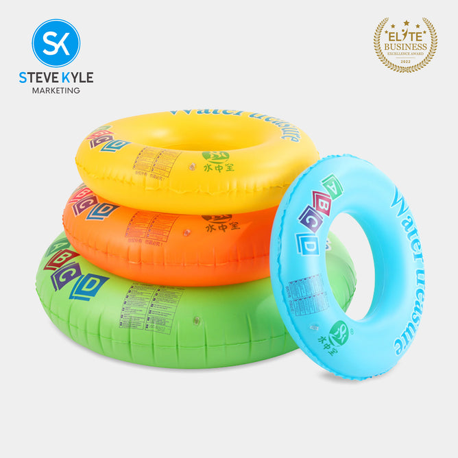 Steve Kyle Inflatable Swim Ring ABCD Series Print For Outdoor Water Fun