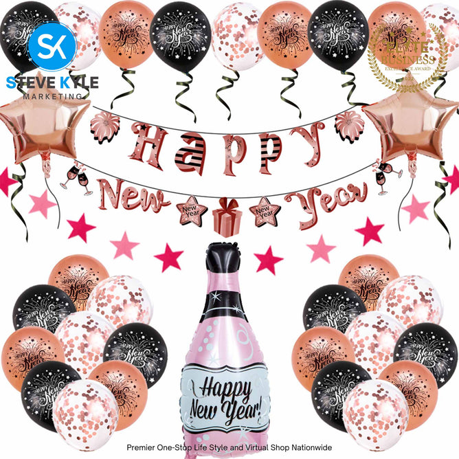 Happy New Year Balloon Sets 2025 New Year Party Decoration for New Year Celebration