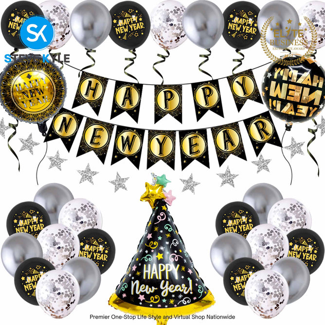 Happy New Year Balloon Sets 2025 New Year Party Decoration for New Year Celebration