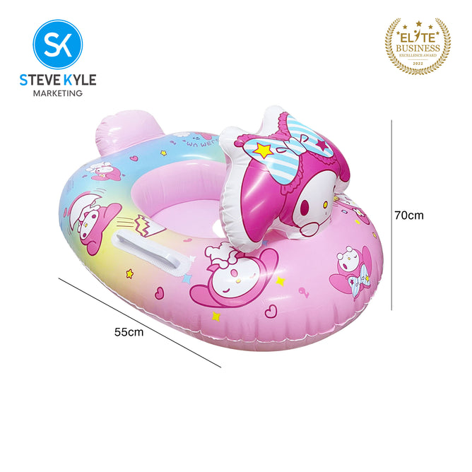 Steve Kyle Inflatable Baby Seat Float Adorable Cartoon-Shaped With Handle Swimming Boat