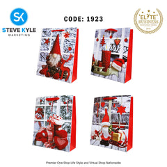 4PCS/SET Christmas Gift Bag Kraft paper Cartoon Design Gift Paper Bag Christmas Eve for Holiday