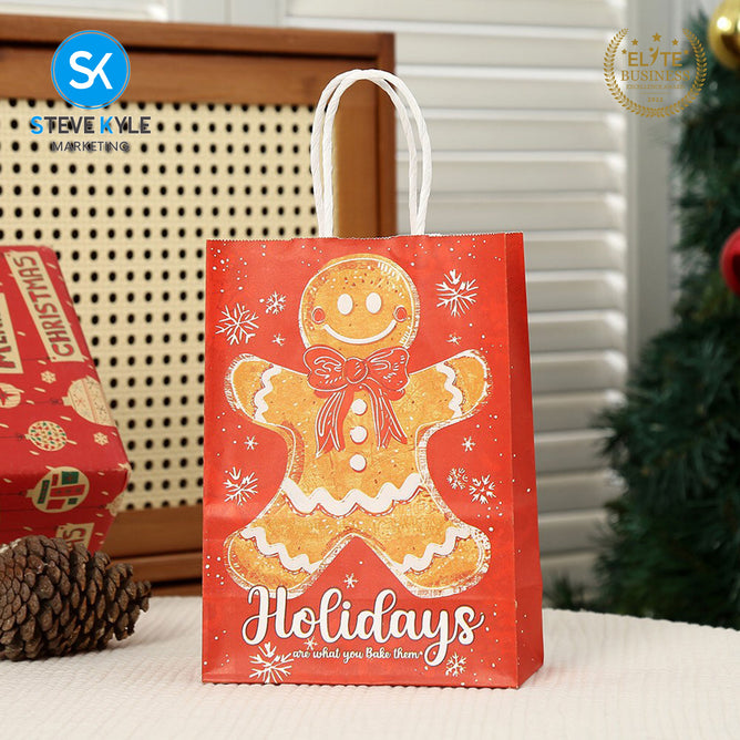 Steve Kyle Twelve Pieces Christmas Cartoon Random Design Paper Bag Random Design For Birthday Party Supplies