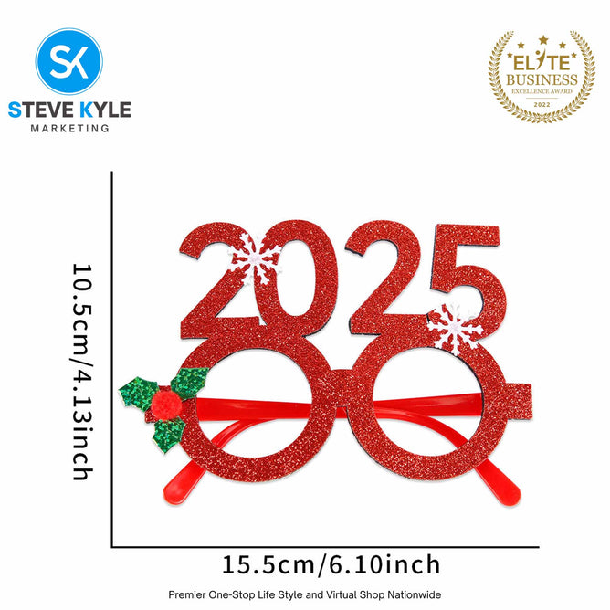Steve Kyle Merry Christmas Glasses Frame Eyeglasses Party Decoration Photo Booth Props