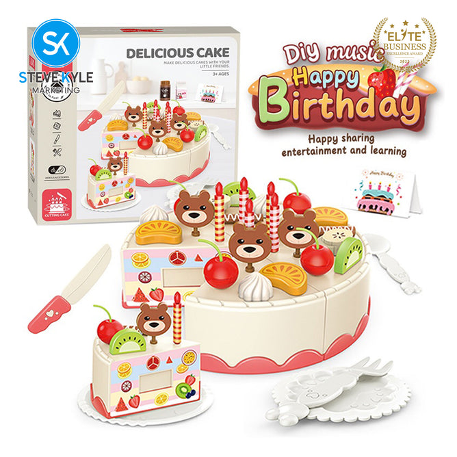 Steve Kyle DIY Delicious Cake 42 Pieces Toy Set Pretend Play Birthday For Kids