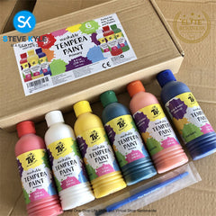 6 Colors Non Toxic Paint Set Washable Tempera for Kids Normal & Glitters
