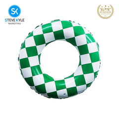 Steve Kyle Inflatable Swim Ring Classic Grid Pattern For Outdoor Water Fun
