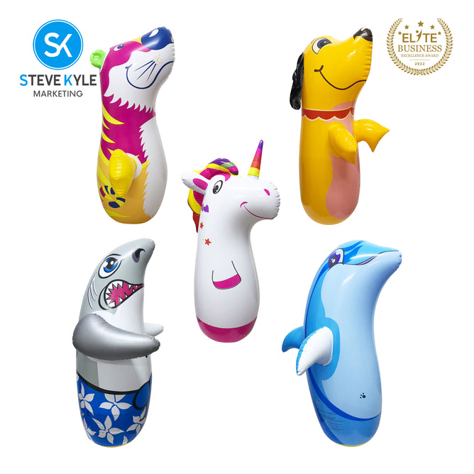 Steve Kyle Inflatable Animal Design Stand-Up Punching Bag Indoor Outdoor Sports Toys