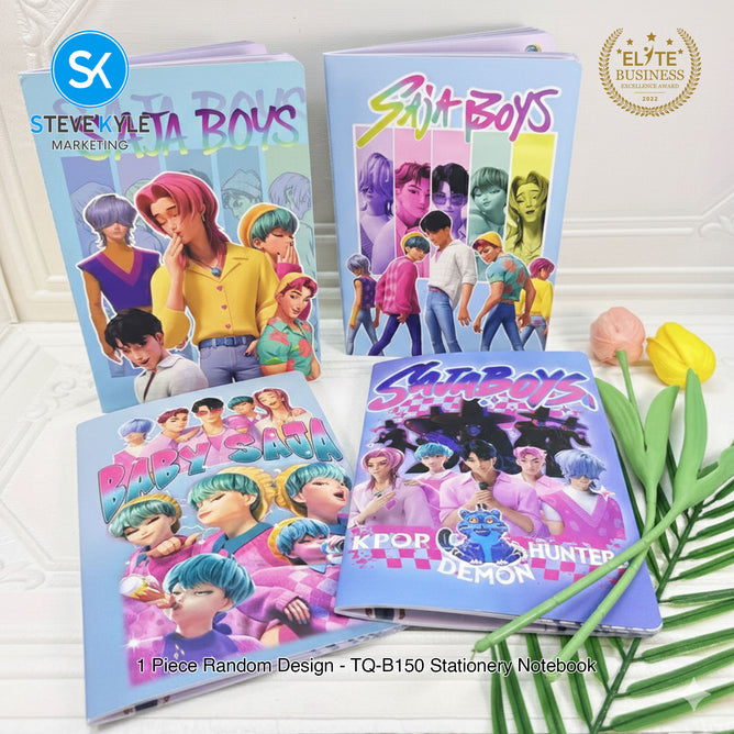 Steve Kyle Colorful Girl Group Theme Spiral Staple Singer Sewn Binding Notebook Journal Random Design For Students School Supplies