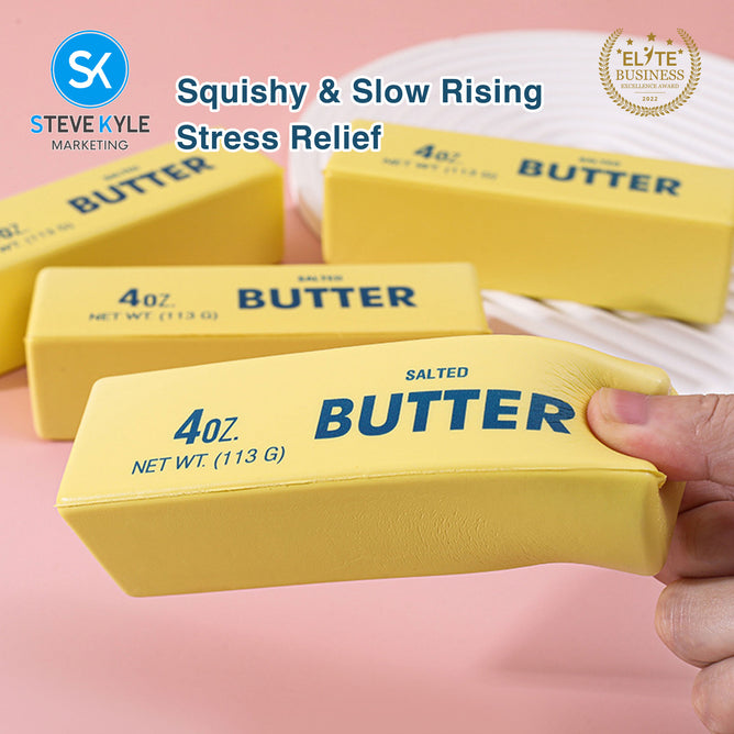Steve Kyle Gradient Rainbow Butter Cheese Squishy Toy Soft Slow Rebound Fidget Squeeze Toy