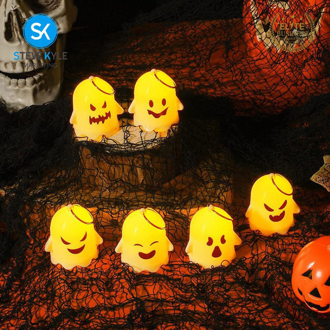 Steve Kyle Halloween Spooky Light-Up Ghost Pumpkin Decorative Display Ornament