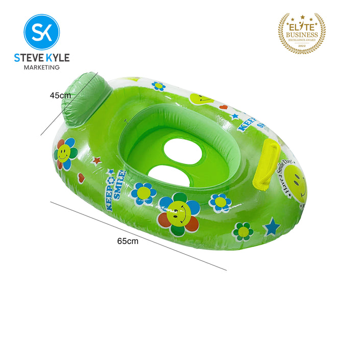 Steve Kyle Inflatable Baby Seat Float With Handle Keep Smile Transparent Swimming Boat