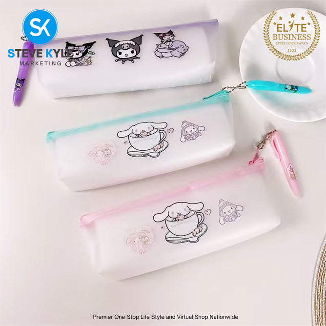 Transparent Pencil Case Large Capacity Pencil Pouch w/ Pen Stationary Supplies