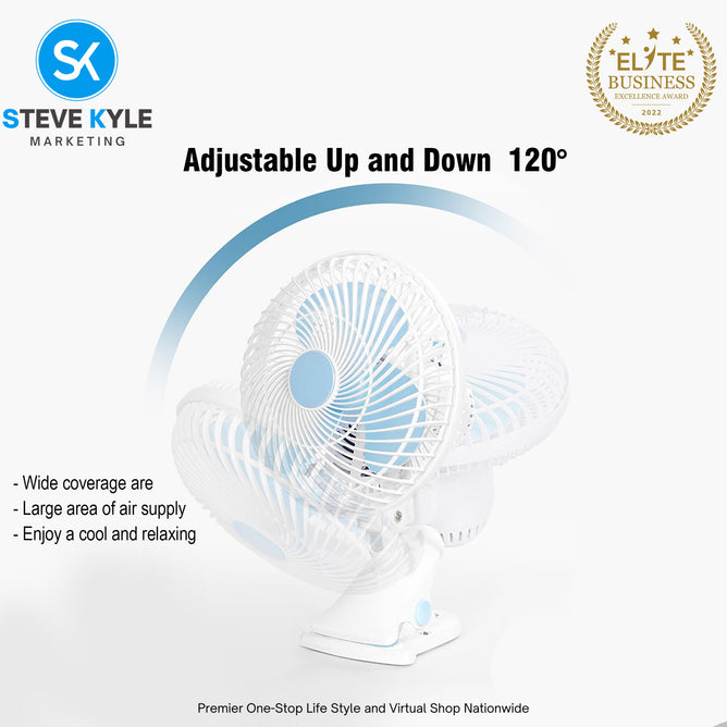 Spiral clip Portable Electric Fan Auto head Rotating Hanging Clip Fan Desk Fan