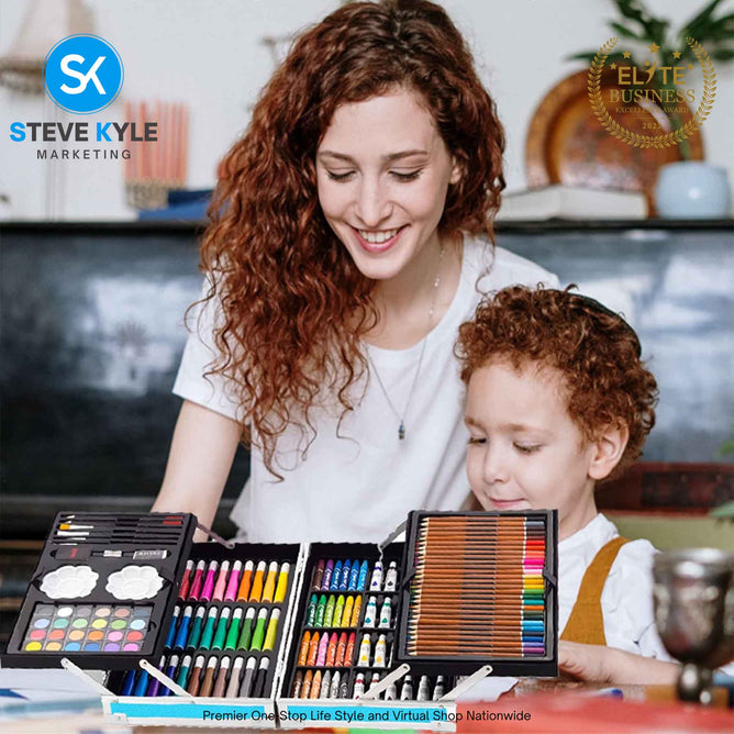 145PCS Folding Art Kit Art Set for Girls Gift Ideas for Kids School Art Supplies Best Gift