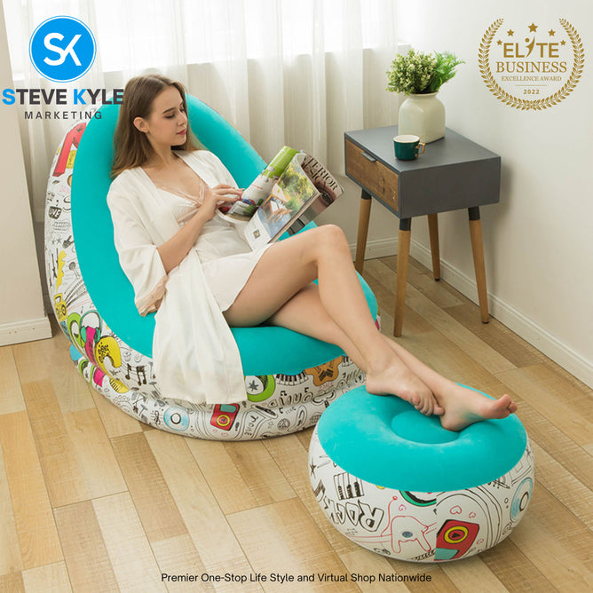 Outdoor PVC Flocking Inflatable Air Sofa garden sectional sofa