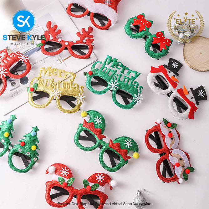 Steve Kyle Merry Christmas Glasses Frame Eyeglasses Party Decoration Photo Booth Props