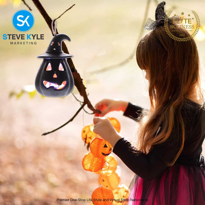 Halloween Lantern Pumpkin Ghost Lantern Lamp Hanging Scary Candle Light Props Kids Toys