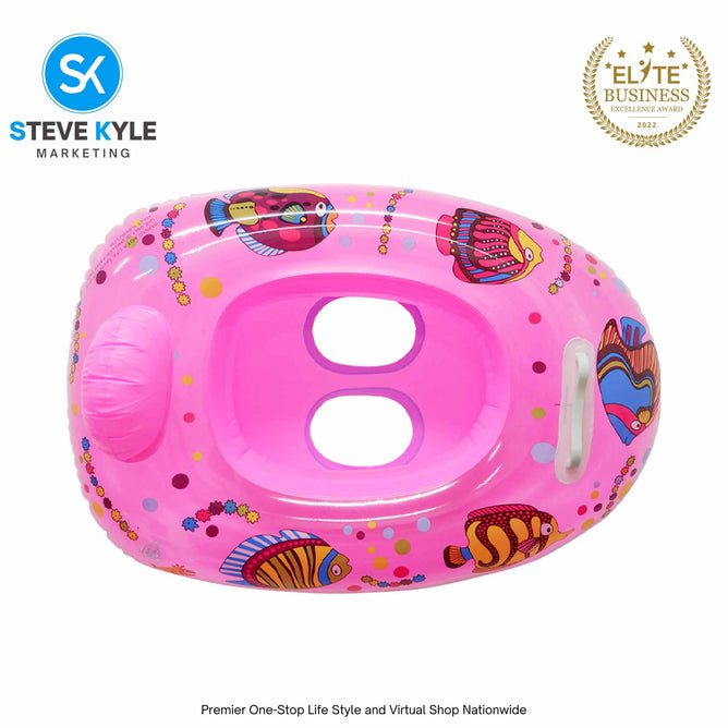 Inflatable Swim Boat Floater Colorful Tropical Fish Design