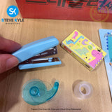 Mini Stapler with Mini Scotchtape Set Staples Paper Binder Stationery Office Binding Tools School Supplies