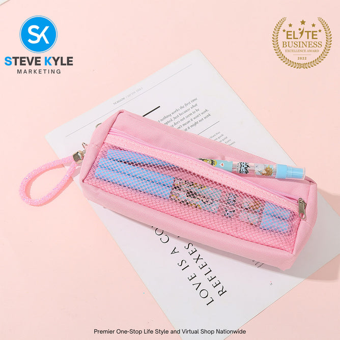 New Large-Capacity Pencil Case Girl Heart Glitter Pencil Case Student Influencer Pencil Case