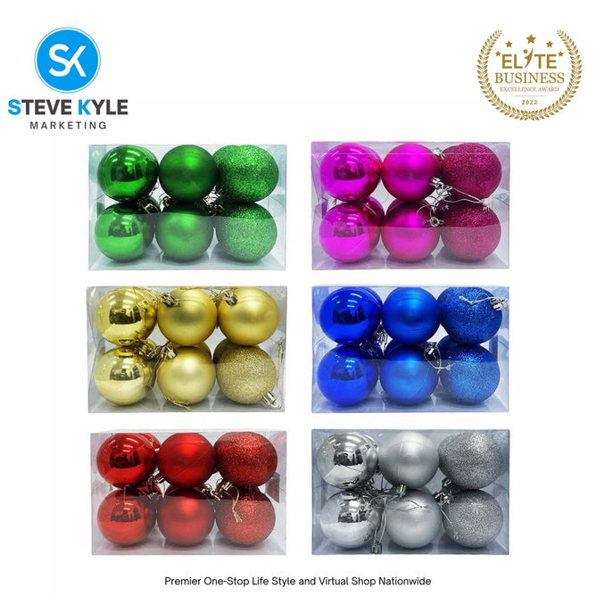(5CM) 6PCS/12PCS Christmas Ball Set Atmosphere Pendant Decorations