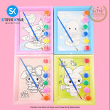 DIY Water Color Picture for Kid Children Cartoon Painting w/ Draw Brush & Paint Set