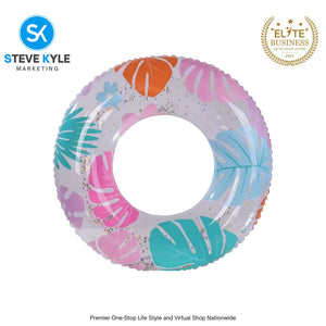 Inflatable Summer Transparent Printed Swim Ring for Adults & Kids