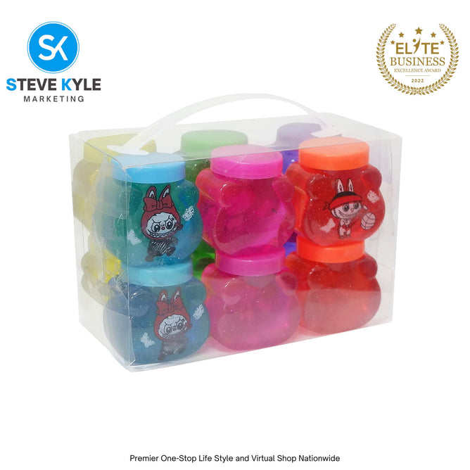 1 SET (12PCS) Crystal Mud Labubu Slime Toy for Kids Best Gift Toy for Kids