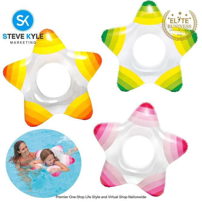 Star Swim Ring Inflatable Water Tubes Summer Time
