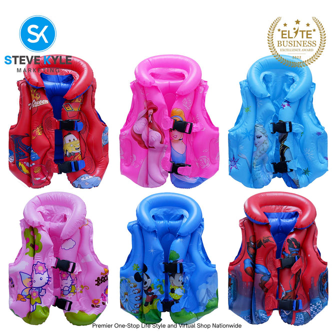Kids in Style Inflatable Swim Vest Jacket Cartoon Character Design For Kids Boys And Girls Toddlers