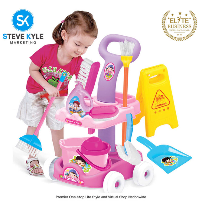 Mini DIY Cleaning Set Car Pretend Material toy for Kids Best Gift Toys