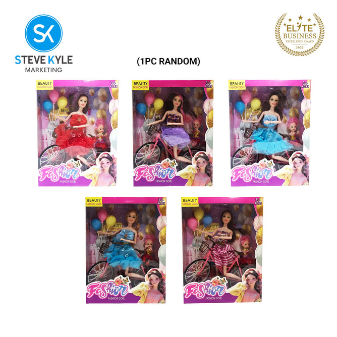 1PC Random Fashion Doll with Bicycle and Accessories for Kids