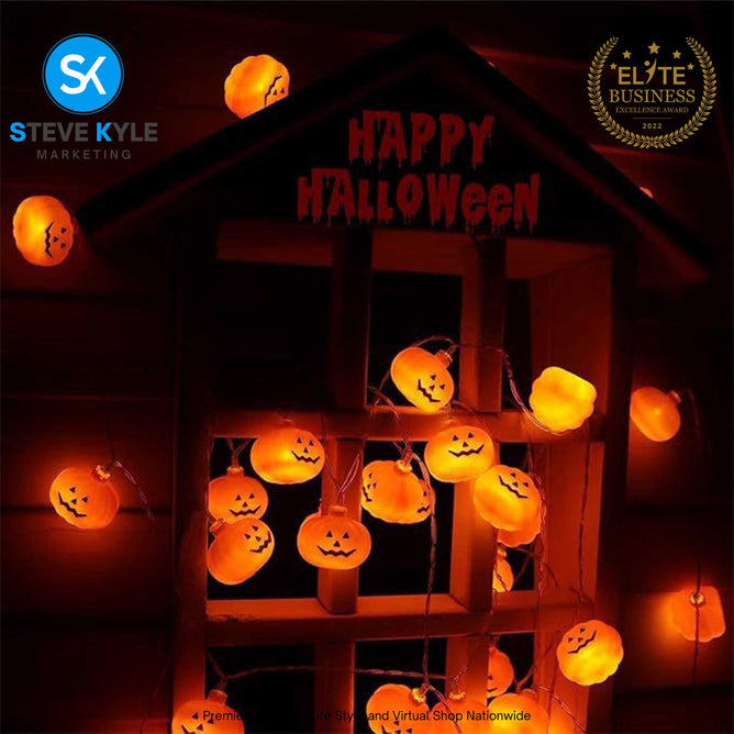 LED Lantern Ghost Festival Decoration Light String Ghost Eyeball and Pumpkin Battery Operated
