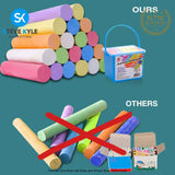 Jumbo Sidewalk Chalk, 20 Pieces 7 Colors, Washable, Non Toxic Chalks Set with Handy Case